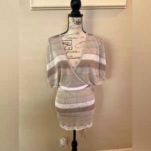 Bebe Silk Wrap Tie Top - Size XS